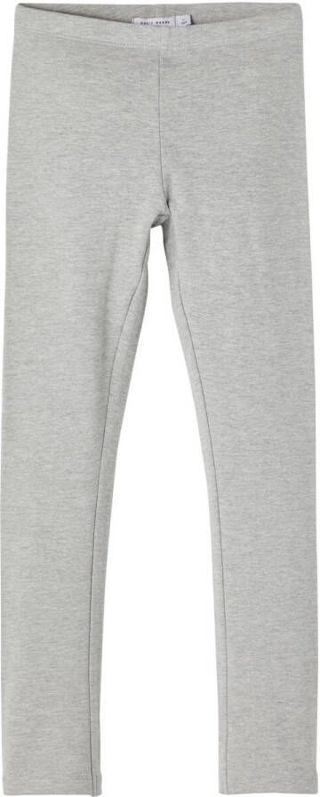 Name it KIDS gemêleerde legging NKFDAVINA grijs melange Meisjes Stretchkatoen 110 - Foto 4