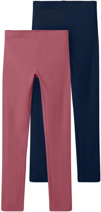 Name It Legging NKFVIVIAN voor meisjes met elastische tailleband in 2-pack (set 2-delig)