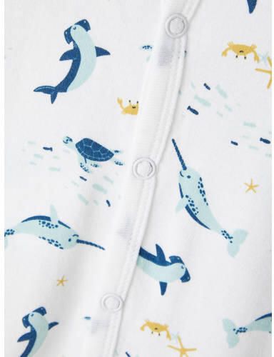 Name it BABY boxpak NBMNIGHTSUIT set van 2 mintgroen wit blauw Romper Jongens Biologisch katoen Ronde hals 50