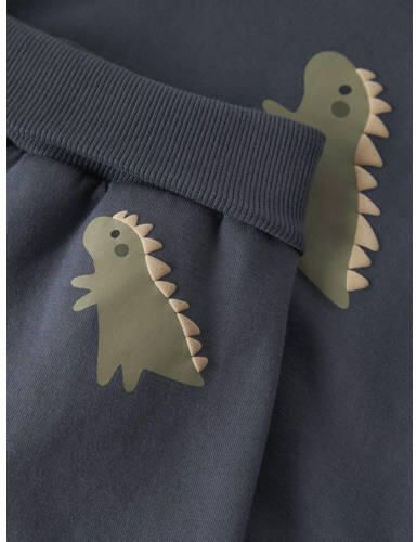 NAME IT BABY broek en sweater set met print donkerblauw Printopdruk