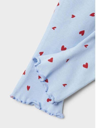 Name it BABY broek met hartjes lichtblauw rood Meisjes Katoen Hartjes 68