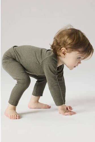 NAME IT BABY broek NBNKAB mosgroen Legging Stretchkatoen