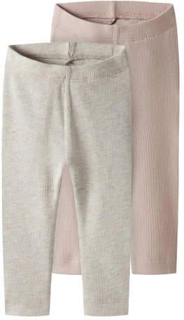 NAME IT BABY broek roze beige (set van 2) Katoen Gemêleerd - Foto 4