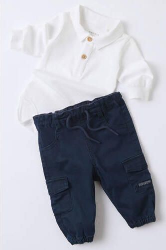 NAME IT BABY cargobroek NBMBEN donkerblauw Jongens Katoen Effen - Foto 6