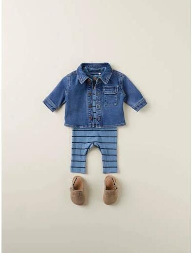 Name it BABY denim overhemd NBMKNUD dark blue denim Blauw Effen 56 - Foto 3