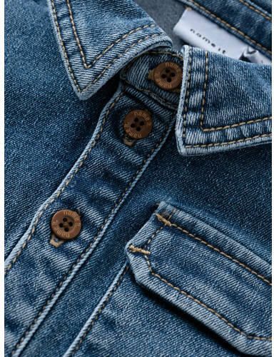 Name it BABY denim overhemd NBMKNUD dark blue denim Blauw Effen 56 - Foto 2