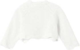 Name it BABY fijngebreid bolero NBFDELLI wit Vest Meisjes Katoen Ronde hals 56 - Foto 3