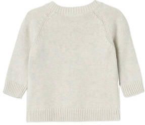 Name it BABY gebloemd gebreid vest NBFKIMMIE beige roze groen Meisjes Katoen Ronde hals 68