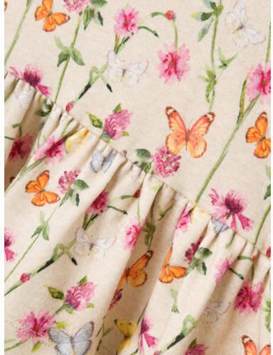 Name it BABY gebloemde baby jurk NBFFOLIA ecru roze groen Meisjes Katoen Ronde hals 56
