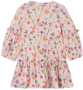 Name it BABY gebloemde baby jurk NBFFOLIA roze groen Meisjes Katoen Ronde hals 56