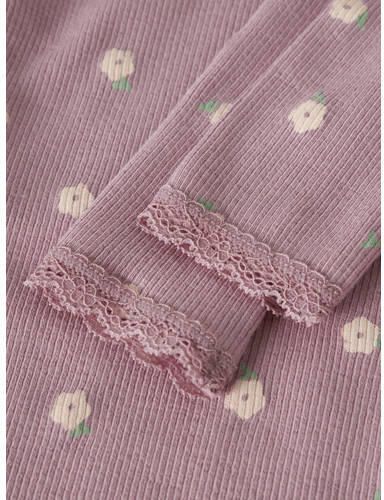 NAME IT BABY gebloemde legging oudroze Meisjes Stretchkatoen Bloemen - Foto 2