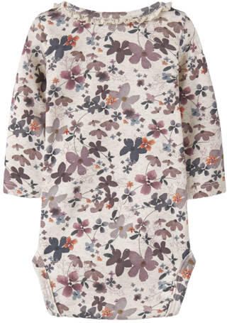 NAME IT BABY gebloemde romper beige roze Meisjes Stretchkatoen Ronde hals - Foto 3