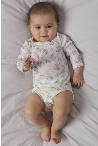 NAME IT BABY gebloemde romper met wol ecru Bloemen - Foto 2