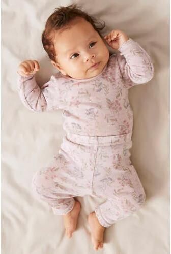 NAME IT BABY gebloemde romper met wol Paars Bloemen