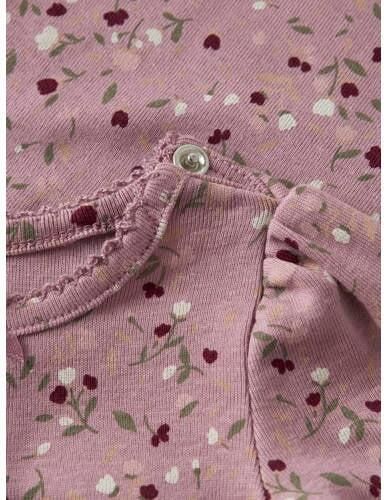 NAME IT BABY gebreide gebloemde romper lila Paars Meisjes Katoen Ronde hals