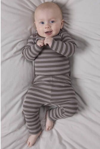NAME IT BABY gebreide gestreepte legging bruin Broek Stretchkatoen - Foto 2
