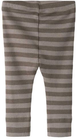 NAME IT BABY gebreide gestreepte legging bruin Broek Stretchkatoen - Foto 3