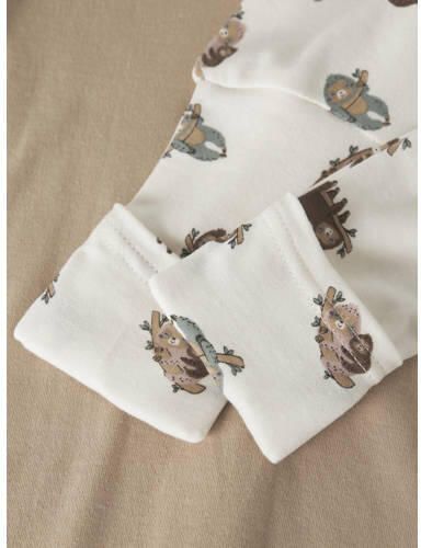 NAME IT BABY gebreide pyjama met print ecru meerkleurig Katoen Ronde hals - Foto 2