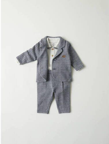 Name it BABY gemêleerd colbert NBMFORT donkerblauw Jongens Katoen Reverskraag 68 - Foto 3