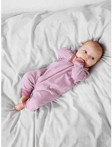 Name it BABY gestreepte baby pyjama NBNNIGHTSUIT roze Katoen Ronde hals 104 - Foto 2