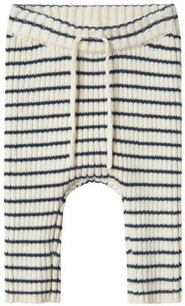NAME IT BABY gestreepte casual broek wit Jongens Viscose Streep