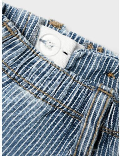 Name it BABY gestreepte denim short NBMRYAN blauw wit Korte broek 56 - Foto 2