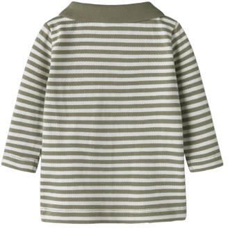 NAME IT BABY gestreepte longsleeve kaki wit Groen Jongens Katoen Polokraag - Foto 3