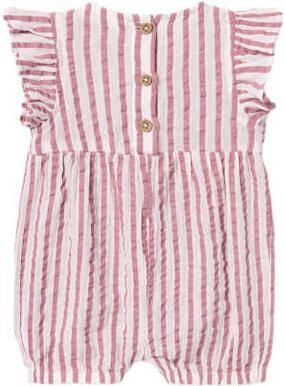 Name it BABY gestreepte playsuit NBFHUNICA rood wit Meisjes Katoen Ronde hals 56