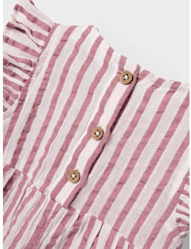 Name it BABY gestreepte playsuit NBFHUNICA rood wit Meisjes Katoen Ronde hals 56 - Foto 2