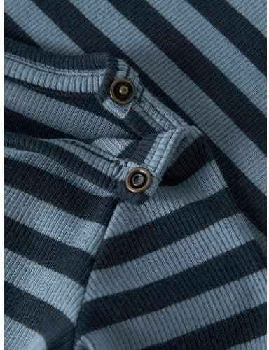 NAME IT BABY gestreepte romper donkerblauw Stretchkatoen Ronde hals - Foto 2