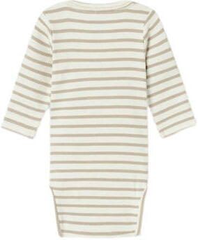 Name it BABY gestreepte romper NBNBANI beige ecru Jongens Katoen Ronde hals 56 - Foto 8