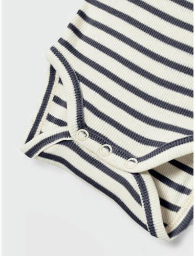 Name it BABY gestreepte romper NBNBANI donkerblauw ecru Jongens Katoen Ronde hals 50 - Foto 2