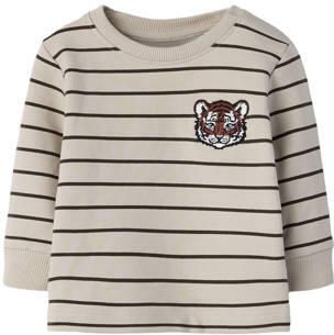 NAME IT BABY gestreepte sweater beige Streep