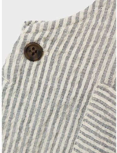 Name it BABY gestreepte tuinbroek NBMFEDENIS donkerblauw offwhite Stretchkatoen Vierkante hals 56 - Foto 2