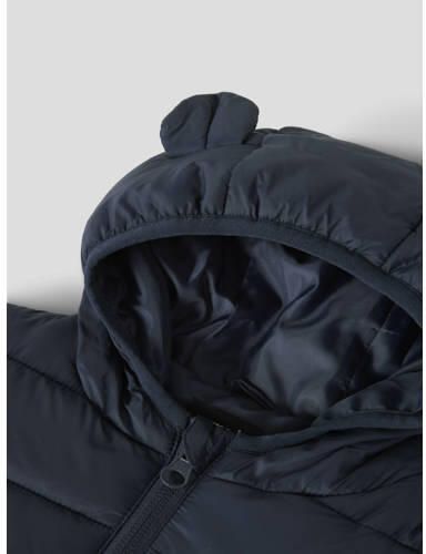 NAME IT BABY gewatteerde winterjas donkerblauw Jongens Nylon Capuchon - Foto 2