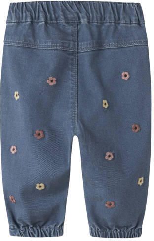 NAME IT BABY jeans regular waist soft denim Blauw Meisjes Lyocell Bloemen