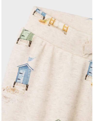 Name it BABY joggingbroek met all over print beige multicolor Jongens Katoen 62 - Foto 2