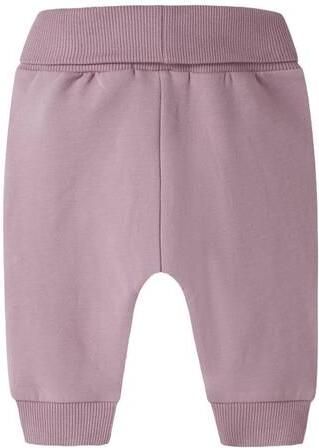 NAME IT BABY joggingbroek met borduursels en print oudroze Meisjes Stretchkatoen - Foto 3
