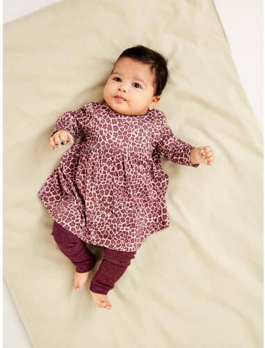 Name it BABY jurk NBFKRINE met panterprint roze Meisjes Viscose Ronde hals 56 - Foto 4