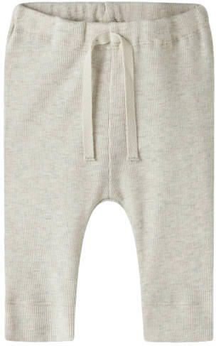 NAME IT BABY katoenen babybroek beige Stretchkatoen Effen