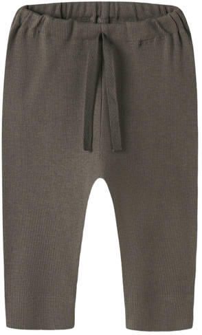 NAME IT BABY katoenen babybroek bruin Stretchkatoen Effen