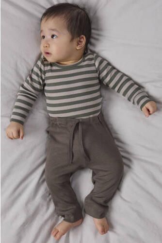 NAME IT BABY katoenen babybroek bruin Stretchkatoen Effen - Foto 3