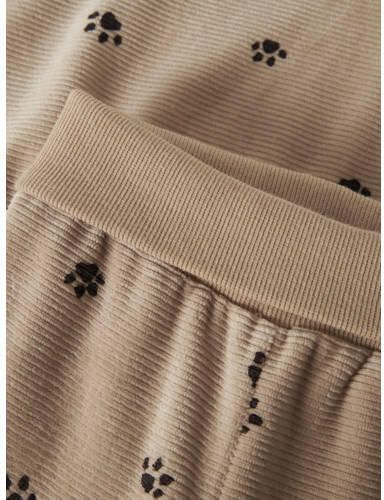 NAME IT BABY katoenen babybroek met print zand Beige All over print - Foto 2