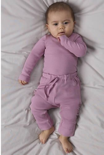 NAME IT BABY katoenen babybroek paars Stretchkatoen Effen - Foto 2