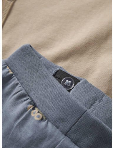 NAME IT BABY katoenen broek romper set met print lichtbruin Jongens Stretchkatoen Ronde hals - Foto 2
