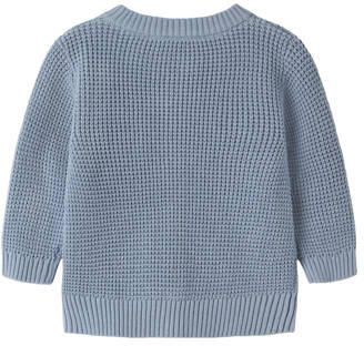 NAME IT BABY katoenen gebreid vest blauw Effen - Foto 2