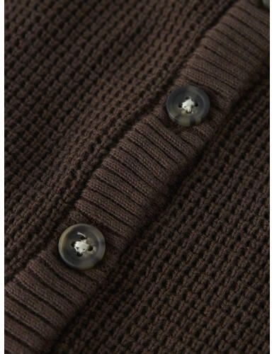 NAME IT BABY katoenen gebreid vest donkerbruin Effen