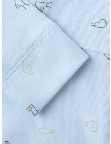 NAME IT BABY katoenen gebreide babybroek met print lichtblauw All over print - Foto 2