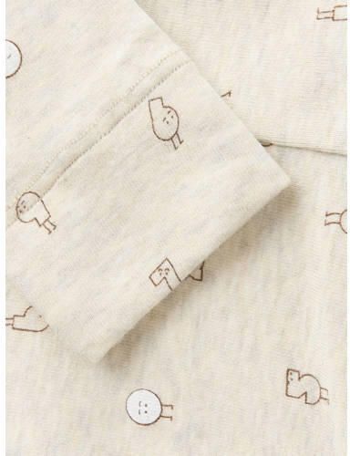 NAME IT BABY katoenen gebreide babybroek met print zand Beige All over print - Foto 2