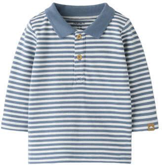 NAME IT BABY katoenen gestreepte longsleeve blauw wit Streep